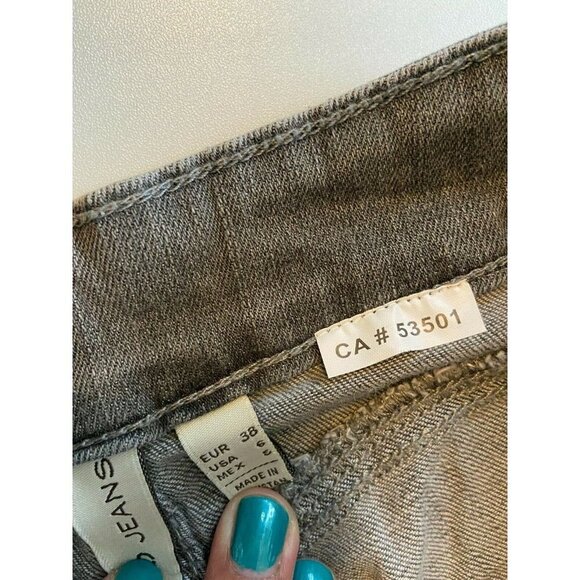 Mango Ladies Skinny Gray Stretchy Jeans with Zip Pocket Detail Size 6 - Picture 5 of 10